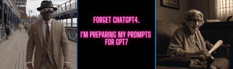 ChatGPT Character design renders with text saying prepare for chat GPT 7 prompts