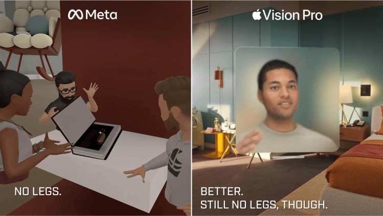 Facebook Meta vs Apple Vision Pro Render Graphic Comparison