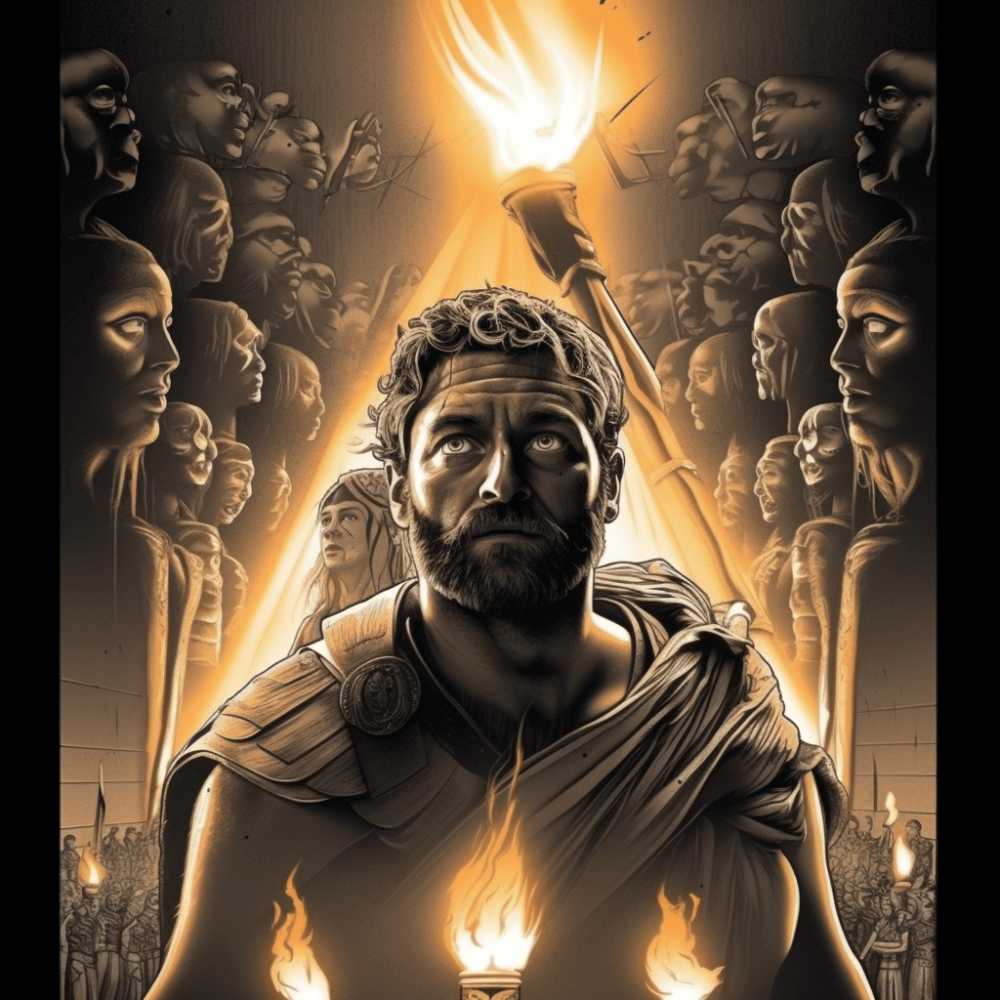 300 Chat GPT Zack Snyder style illustration